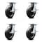 Service Caster 8 Inch Heavy Duty Phenolic Caster Set with Roller Bearings and Brakes SCC SCC-35S820-PHR-SLB-4 - alternate 1